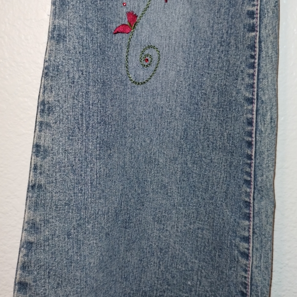 JORDACHE JEANS Flare Pink Purple Green Embroidery Vintage Vibes Barbiecore - Picture 16 of 16
